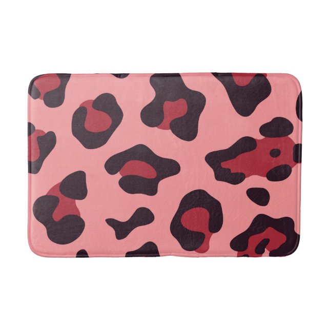 Pink Leopard Print Badematte (Vorderseite)