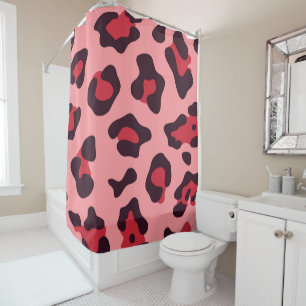 Pink Leopard Print Duschvorhang