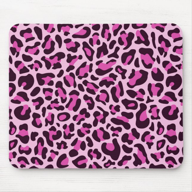 Pink Leopard Print Girly Trendy Mouse Pad Pads Mousepad (Vorne)