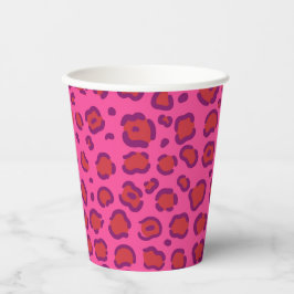 Pink Leopard Print Pappbecher