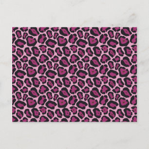 Pink Leopard Print Postkarte