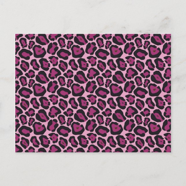 Pink Leopard Print Postkarte (Vorderseite)