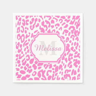 Pink Leopard Print Serviette