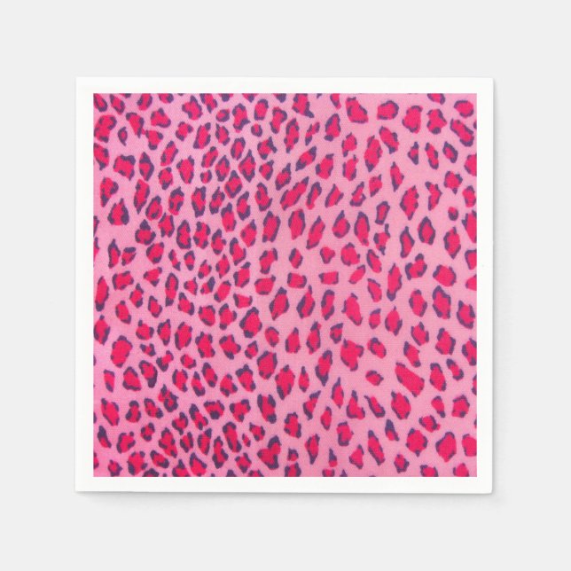 Pink Leopard Print Serviette (Vorderseite)