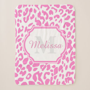 Pink Leopard Print Sherpadecke