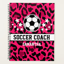 Pink Leopard Print Soccer Name Planer
