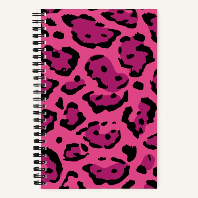 Pink Leopard Print Spiral Notizbuch (Vorderseite)