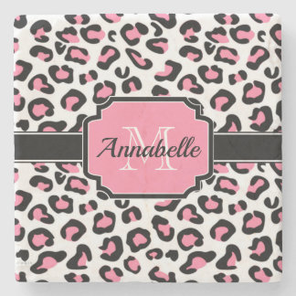 Pink Leopard Print Steinuntersetzer