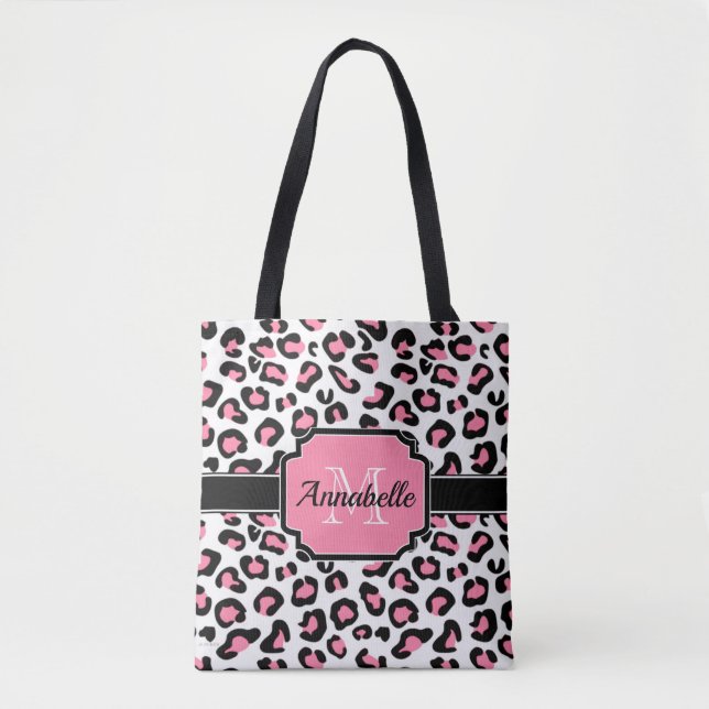 Pink Leopard Print Tasche (Vorderseite)