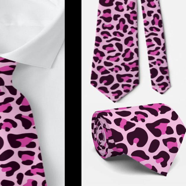 Pink Leopard Print Trauzeugen Punk Rock Hochzeiten Krawatte (Von Creator hochgeladen)