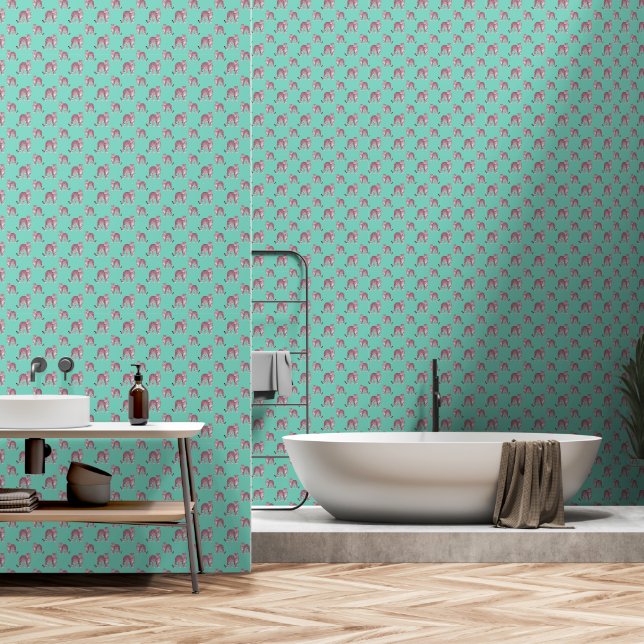 Pink Leopard Tapete (Badezimmer)