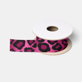 Pink Leopard Tierdruck Satinband