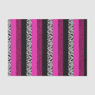 Pink-Leopard und Zebra-Tierdruck Seidenpapier