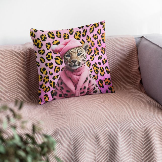 Pink Leopard Weihnachten Jaguar Cushion Kissen (Von Creator hochgeladen)