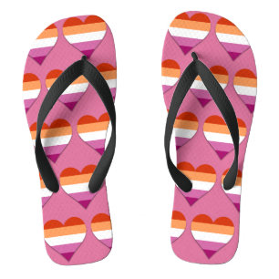 Pink-lesbisches Herzmuster Flip Flops