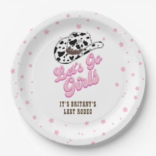 Pink Let's Go Girls Nashville Cowgirl Bachelorette Pappteller