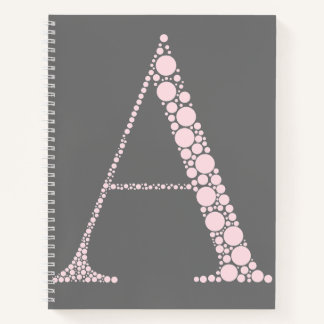 Pink Letter A Journal – Minimal Aesthetic Notebook