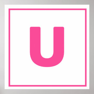 Pink Letter U Poster