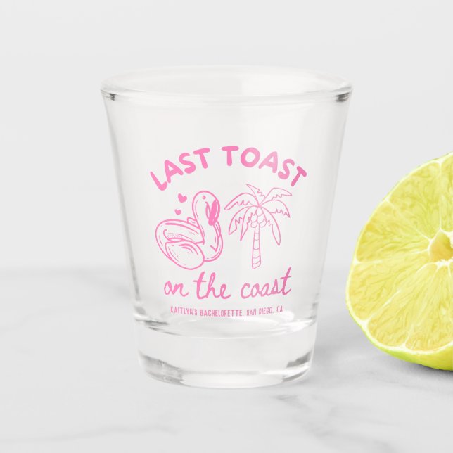 Pink Letzter Toast Junggeselinnen-Abschied Shotgla Schnapsglas (Vorderseite)
