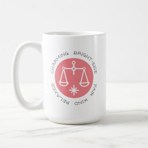 Pink Libra Zodiac Star Sign Persönlichkeit Kaffeetasse