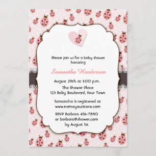 Pink Liebe Bug, Girl Baby Dusche Einladung