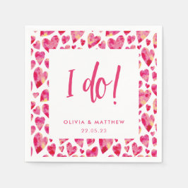 Pink Liebe Heart Wedding Party Serviette