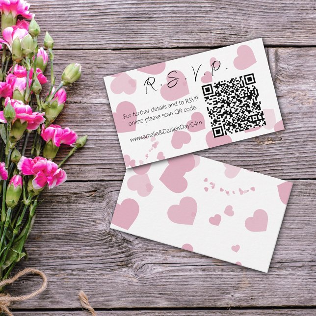 Pink Liebe Herz Online UAWG Note Card Mitteilungskarte (Von Creator hochgeladen)