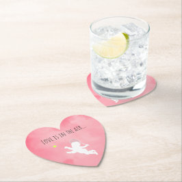 Pink Liebe Tennis Cupid Untersetzer