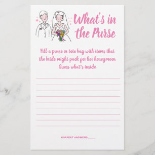 PINK LIEBE, WAS IST IN DER PURSE SHOWER SPIELKARTE FLYER