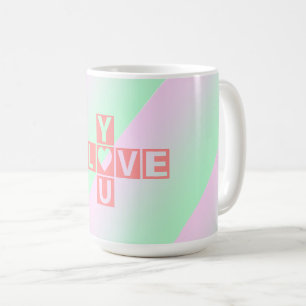 Pink Liebst du Kreuzworträtsel Pastell Valentinsta Kaffeetasse