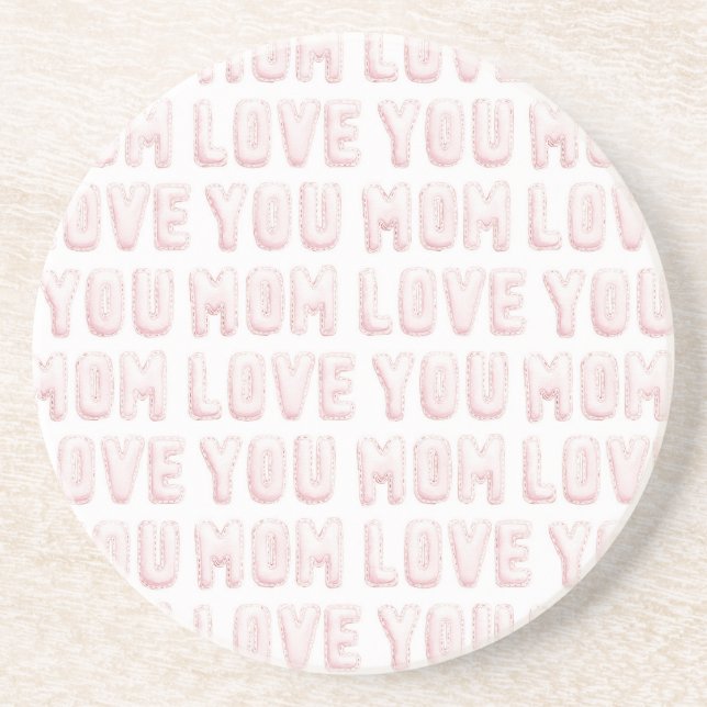 Pink Liebt dich Mama  Getränkeuntersetzer (Vorne)