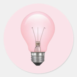 Pink Light Bulb Emoji Runder Aufkleber