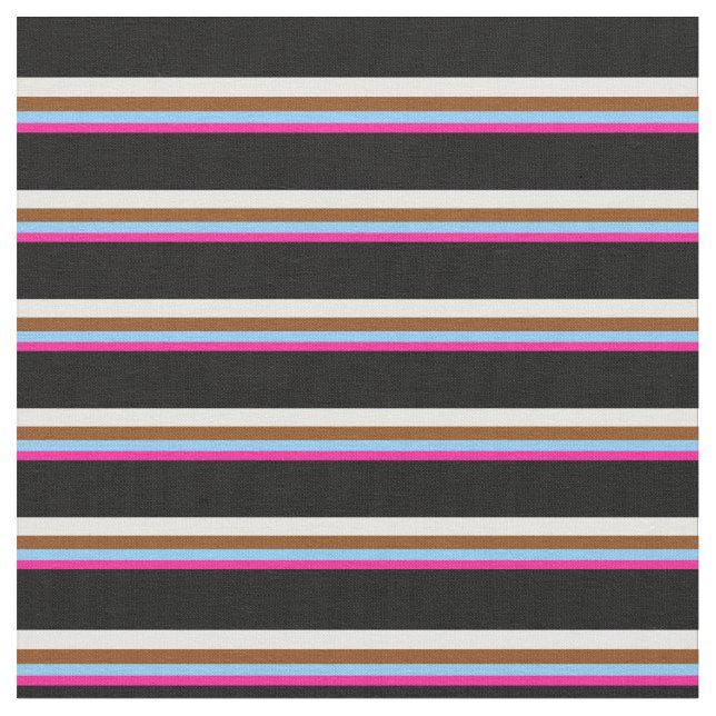 Pink, Light Sky Blue, Brown, Minze Cream & Black Stoff (Nahaufnahme)