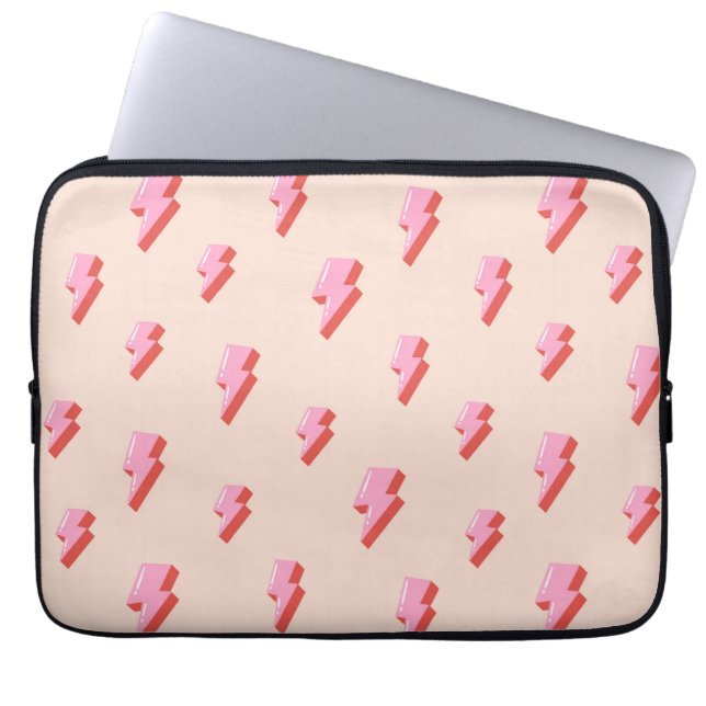 Pink Lightning Bolt Pattern Laptopschutzhülle (Vorderseite)