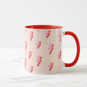 Pink Lightning Bolt Pattern Tasse