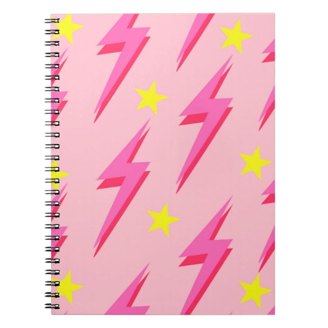 Pink Lightning Muster Notebook für Schulen Notizblock (Vorderseite)