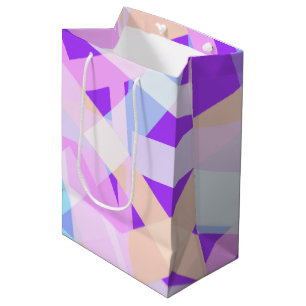 Pink Lila Abstrakte Streifen Geschenktasche Mittlere Geschenktüte