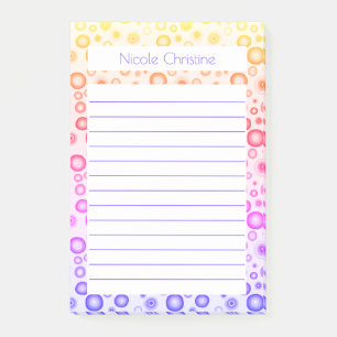 Pink Lila Blasen Muster angefertigt Notepad Post-it Klebezettel