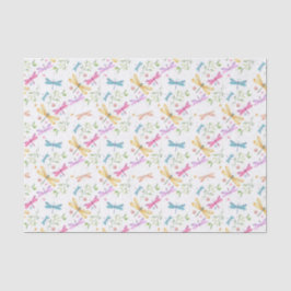 PINK LILA BLAU GELBEN WASSERFARBE DRAGONFLIS SEIDENPAPIER