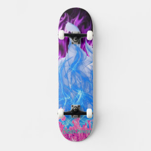 PINK, LILA & BLAUE FLAMES! SKATEBOARD