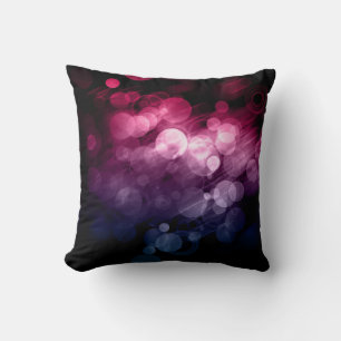 Pink, Lila & Blue Bokeh Kissen 1