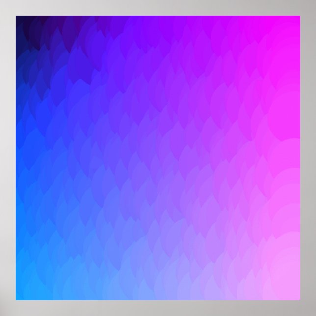 Pink Lila Blue Pink Ombre Flames Poster (Vorne)