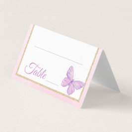 Pink Lila Butterfly Baby Dusche Tischnummer