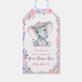Pink Lila Elephant Danke, dass du auf der Rustikal Geschenkanhänger