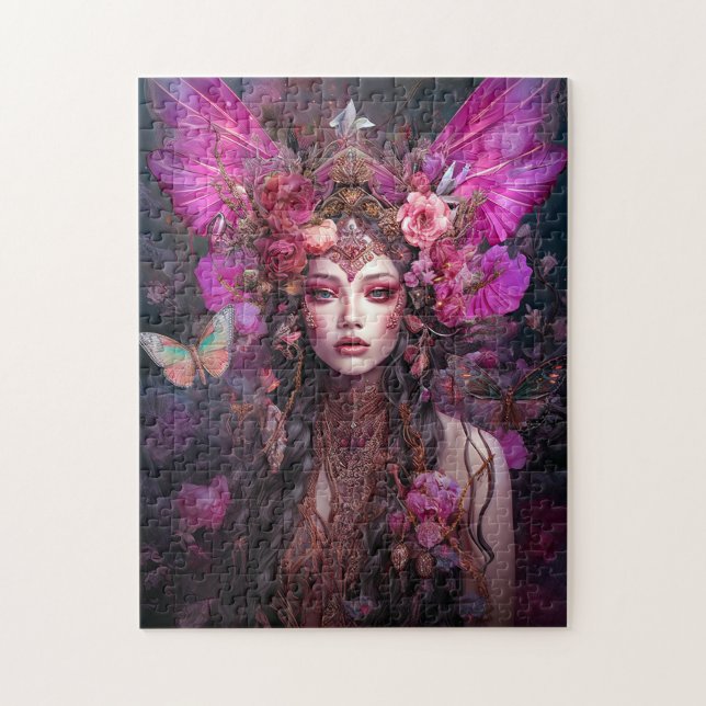Pink Lila Fairy Queen Fantasy Art (Vertikal)