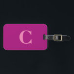Pink Lila farbenfrohe Monogram Erstgeschenk Gefall Gepäckanhänger<br><div class="desc">Mit Monogramm Anfangs- und auch persönliche Daten,  die Sie alle bearbeiten können. Sie sind mit einem lila,  kräftig rosa Hintergrund gestaltet und können die Farbe nach Belieben ändern. Coole Geschenkidee für ihn oder sie.</div>