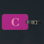 Pink Lila farbenfrohe Monogram Erstgeschenk Gefall Gepäckanhänger<br><div class="desc">Mit Monogramm Anfangs- und auch persönliche Daten, die Sie alle bearbeiten können. Sie sind mit einem lila, kräftig rosa Hintergrund gestaltet und können die Farbe nach Belieben ändern. Coole Geschenkidee für ihn oder sie.</div>