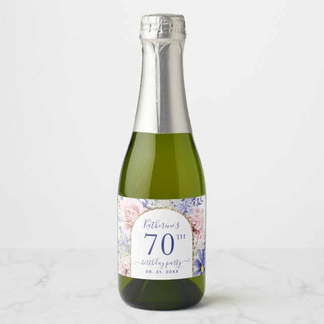 Pink Lila Floral 70. Geburtstagsparty (Vorderseite)