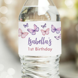Pink Lila Floral Butterfly Girl 1. Geburtstag