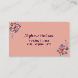 Pink Lila Floral Feminée Business Card Visitenkarte